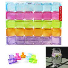 30 Kikkerland Reusable Ice Cubes Square Plastic Cooling Drinks Pure Water Colors Walmart Com Walmart Com