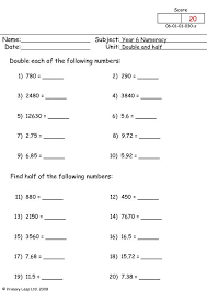 numeracy double and half 1 worksheet primaryleap co uk
