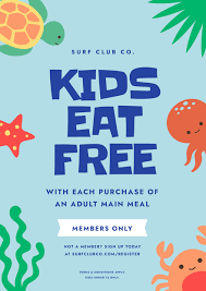 Maybe you would like to learn more about one of these? Beach Club Kids Eat Free Offer Template Easil