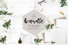 Download The White Rose Mockups Bundle In Stationery Mockups On Yellow Images Creative Store PSD Mockup Templates