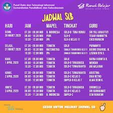Jadwal Pembelajaran Daring Duta Rumah Belajar Pekan Ke 3 Idsch Id