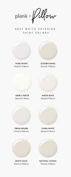 The Best White Paint Colors For Exteriors Plank And Pillow In 2020 White Paint Colors White Exterior Paint Best White Paint