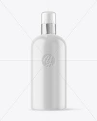Matte Cosmetic Bottle With Pump Mockup In Bottle Mockups On Yellow Images Object Mockups
