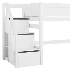 Vers le configurateur de meubles. Lit Mi Hauteur 90x200cm Escalier Lifetime Blanc Abitare Kids