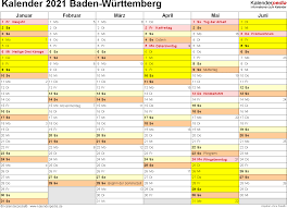 Die folgenden kalender 2021 zum ausdrucken eignen sich so. Kalender 2021 Bw Feiertage Ferien Schulferien Baden Wurttemberg Bw 2021 Ferienkalender