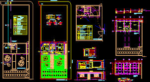Autocad file, drawing in dwg and dxf formats : Single Storey Small House With Garden 2d Dwg Full Project For Autocad Designs Cad