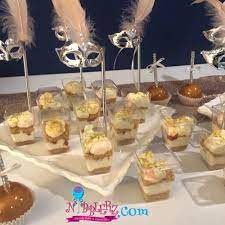 These gorgeous paper plates are great for any birthday party or special occasion. Masquerade Celebration Dessert Table Rose Gold Nibblerz Desserts
