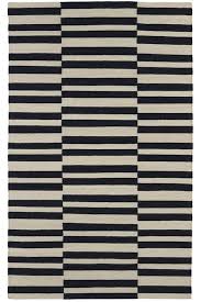 Black And White Striped Outdoor Rug 8x10 Offset Stripes Dhurrie In Black Rugs Area Rugs Kaleen Rugs