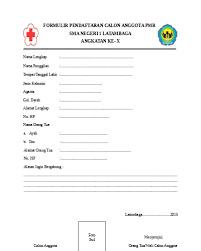 Contoh formulir pendaftaran anggota pmr. Contoh Surat Formulir Pendaftaran Nusagates