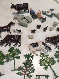 Vintage 29 Pc Lot Britains Ltd England Lead Farm Animals People Cows Horses Led Toy Farm Animals Zoo Toys