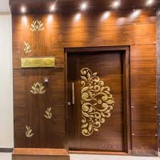 Aesthetic Hues Smart Designs And Space Saving Furniture Are The Chief Attractions Of This Small Indian Main Door Designs Main Door Design Entrance Door Design
