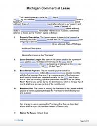 free michigan rental lease agreement templates pdf word