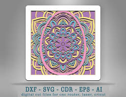Download M14 Easter Egg Svg 3d Egg Svg For Cricut Glowforge Files Laser Cut Files 3d Mandala Svg Multilayered Mandala Svg Craftmegood