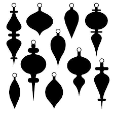 Black Silhouette Christmas Ornament Vector Shapes Clipart Silhouette Christmas Ornaments Silhouette Christmas Christmas Ornament Template