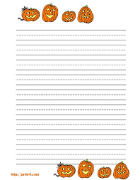 Halloween Pumpkins Letterhead For Kids Halloween Writing Paper Halloween Writing Primary Writing Paper
