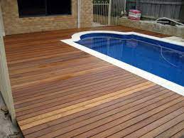 Engaging Ideas For Pool Deck Materials Dark Wood With Sapphire Finish Paint Concrete Pool Step Include Sapphire F Wooden Pool Outdoor Flooring Wooden Pool Deck