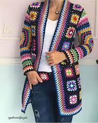 Cok Moda Yazlik Motifli Kadin Hirka Yelek Orgu Modelleri Crochet Cardigan Pattern Crochet Jacket Granny Square Sweater