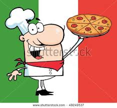 Nur fotos, vektoren oder psd anzeigen. Happy Caucasian Chef Presenting His Pizza Android Apps Free Clip Art Italian Recipes
