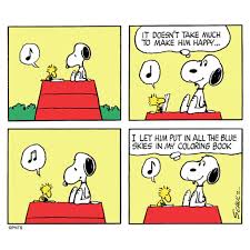 Snoopy Woodstock Singing Blue Skies In 2020 Snoopy Comics Snoopy And Woodstock Peanuts Comic Strip