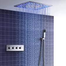 Sparkpod has created this modern rain showerhead with abs plastic which is free from toxic materials. Hm Shower System 20 Inch Led Constant Temperature Ceiling Shower Set Spa Spray Rain Bathroom Luxury Rain Mixer Shower Combo Set Rainfall Shower Head System Shower Faucet Set Amazon Com