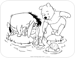 Coloring Page Of Winnie The Pooh And Eeyore Playing Outside Disney Winniethepooh Eeyore Coloringpages Cartoon Coloring Pages Pooh Coloring Pages