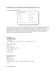 .contoh soal logaritma matematika dengan banyak kasus dan diberikan soal latihan juga. Contoh Soal Logaritma Dan Penyelesaiannya