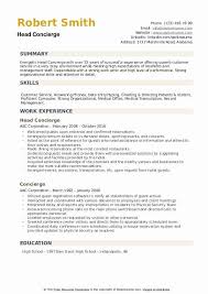 Concierge Job Description Resume Fresh Concierge Resume Samples Kindergarten Worksheets Printable Kindergarten Jobs Job