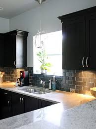 Gray kitchen cabinets & trends. Light Grey Kitchen With Black Tiles Novocom Top