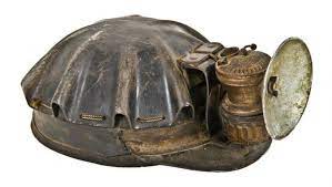 Nicely Worn Original C 1930 S American Antique Industrial Hardened Leather Turtle Coal Mining Hard Hat With Original American Antiques Coal Mining Antiques