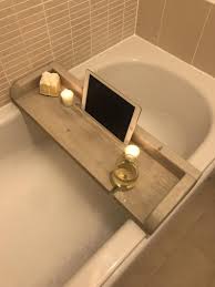 Rustic Bath Caddy In 2020 Bath Caddy Diy Rustic Bath Wood Bath Tray