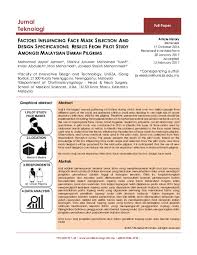 Lihat lowongan kerja di jora. Pdf Factors Influencing Face Mask Selection And Design Specifications Results From Pilot Study Amongst Malaysian Umrah Pilgrims Javeed Shaikh Mohammed Academia Edu