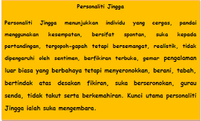 Format jawapan 'ya' atau 'tidak' mempunyai 4 skala yang mewakili personaliti warna : Ilmu Itu Indah Jika Di Kongsi
