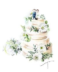 Enya Todd Cake Drawing Cake Illustration Watercolor Cake