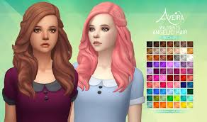 Aveira S Sims 4 Wildspit S Angelic Hair Recolor 70 Colors Sims 4 Sims 4 Characters Sims