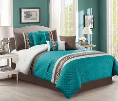 5% rewards with club o · free shipping over $45 Empire Home 7 Piece Diamond Embroidered Teal Brown Comforter Set 21103 Full Size Walmart Com Walmart Com