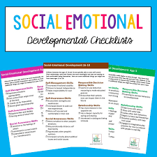 social emotional developmental checklists for kids and teens