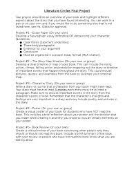 Below is a list of literary devices with detailed definition and examples. Literature Circles Final Project Essays Books