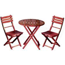 Wooden 3 Piece Bistro Set With Folding Chairs Walmart Com Round Wood Table Folding Chair Patio Furniture Sets