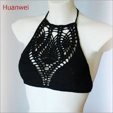 Rarefied Crocheted Tops Crochet Bikini bra Sexy Top Nipple barely ...