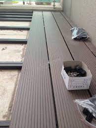 Wpc Actual Engineering Picture Waterproof Moisture Flame Retardant Effect Is Very Good At The Same Time Also Has Anti Engineered Decking Deck Covered Decks