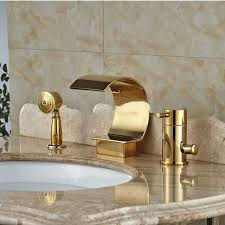 Buy the best and latest waterfall bathroom faucets on banggood.com offer the quality waterfall bathroom faucets on sale with worldwide free shipping. Juno Gold Single Handle 3 Pieces Widespread Waterfall Bathroom Faucet