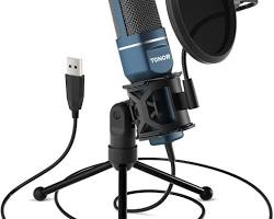 Imagen de Micrófono USB TONOR con soporte de trípode