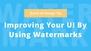 Check out our water mark designs selection for the very best in unique or custom, handmade pieces from our shops. Ui Design Tip How To Use Watermarks To Improve Your Ui Youtube