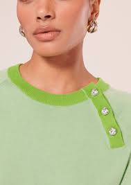 Pull Pastelle vert en laine et coton
