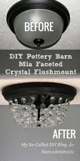 Update A Dome Ceiling Light With Faceted Crystals In 2020 Pottery Barn Diy Diy Pottery Ceiling Lights