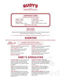 Hours may change under current circumstances Rudy S Mexican Restaurant Menu In Camarillo California
