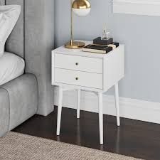 Matching lowboy dresser and highboy dresser available separately. Harper 2 Drawer Mid Century Side Table White Nathan James