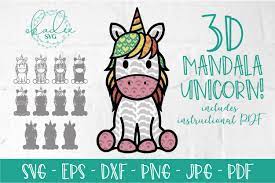Download 3d Mandala Unicorn Svg Layered Mandala Multi Layer Unicorn 712602 Paper Cutting Design Bundles