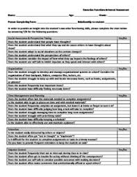 This Informal Questionnaire Is Designed To Give Teachers And Educators A Deeper Look At Informal Assessment Executive Functioning Executive Functioning Skills