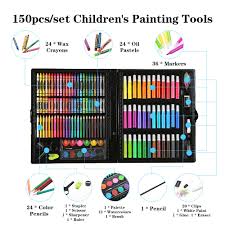 Kids' painting kits kids' drawing & coloring activity kits kids' mixed media kits kids' clay kits kids' art sets kids' scratch art kits. Full Complete Set 150pcs Kids Painting Pen Colour Crayon Marker Pencil Drawing Art Set Coloring Set With Storage Case Shopee Malaysia